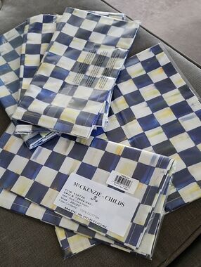 MacKenzie-Childs Royal Check Cotton Napkins - Set Of 5